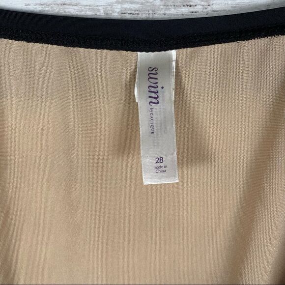 Cacique Swim black white geometric High rise swim bottom 28 4x - Picture 4 of 4